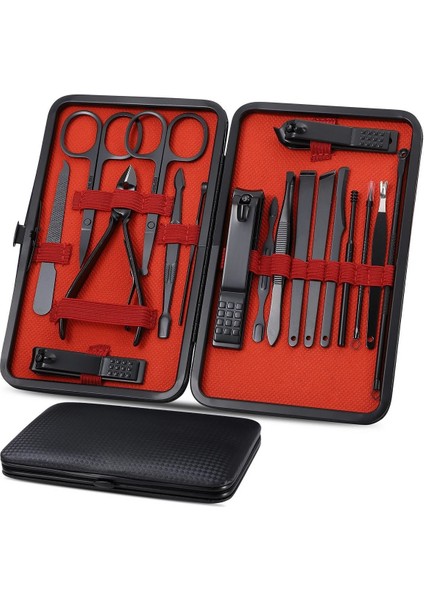 Profesyonel 18 Parça Manikür & Pedikür Bakım Seti Tırnak Makası ve El Ayak Bakım Kiti