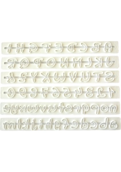 El Yazısı Alfabe ve Rakamlar Cetveli, 6 Parça, Renkli, Modelleme ve Italik Alfabe Seti