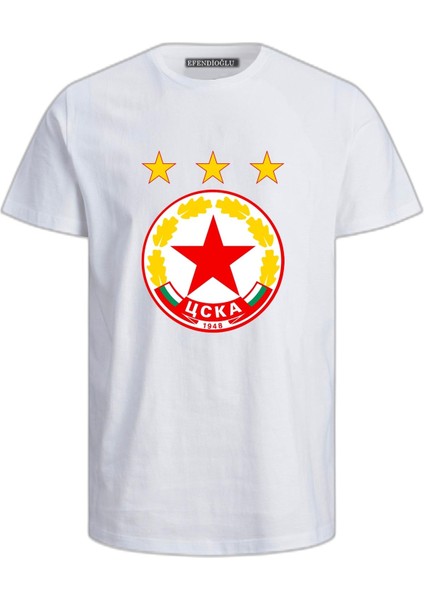 Pfk Cska Sofia 1948 Пфк Цска Baskılı Pamuklu Tişört