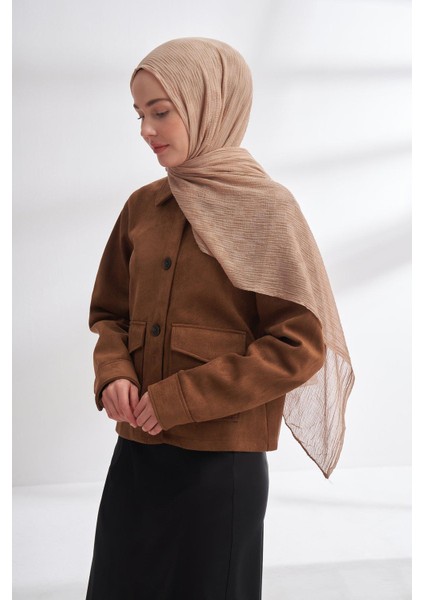 Müslin Dama Desen Şal - Sahra