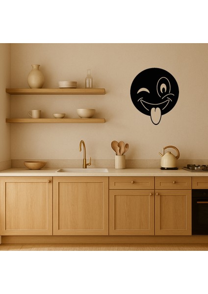 Dil Çıkaran Göz Kırpan Emoji Mdf Dekoratif Tablo - ALVN7314-7688 fiyatları