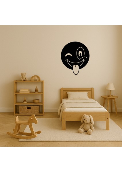 Dil Çıkaran Göz Kırpan Emoji Mdf Dekoratif Tablo - ALVN7314-7688 modelleri
