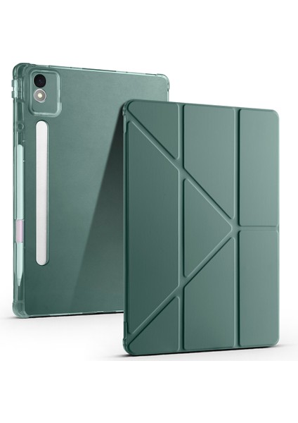 Lenovo Idea Tab Pro 12.7 TB-373FU Kılıf Tri Folding Kalem Bölmeli Standlı Kılıf Uyandırma Özellikli