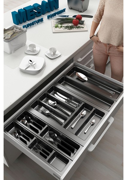 Çekmece Içi Düzenleyici, Kesilebilir, Gri, 74X48 Cm, Yanlar ve Boydan 4 cm