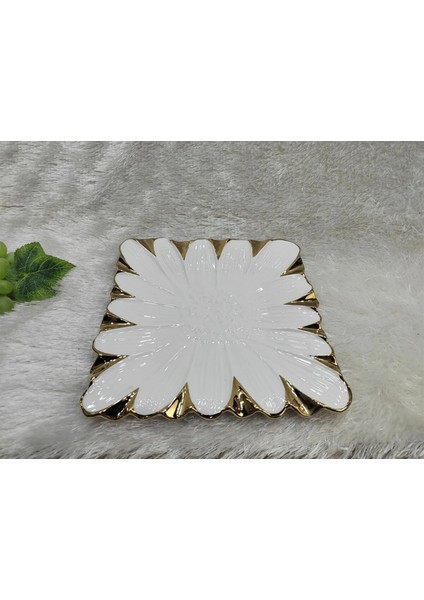 Royking Flora 28 cm Kare Sunum Tabak – Porselen, Çiçek Desenli fiyatları