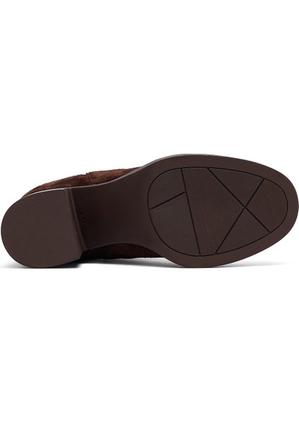 Kadın Kahverengi Topuklu Süet Deri Chelsea Bot 25WFD153710