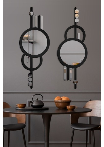 Şekilli ve Aynalı Pleksi Mdf Tablo Seti, Modern ve Şık Dekoratif Alternatif fiyatları