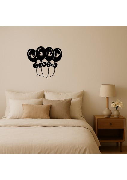 Bebek ve Balonlar Temalı Mdf Dekoratif Tablo - ALVN7647-1315