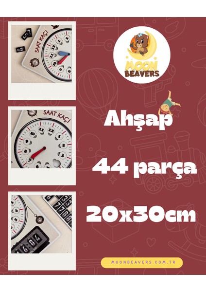 Çocuklar Için Saat Öğreten Eğitici Ahşap Yapboz | Zaman Kavramını Eğlenerek Öğrenme Seti fiyatları