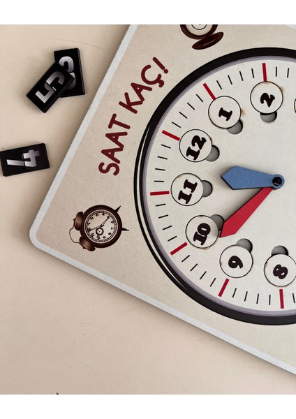 Çocuklar Için Saat Öğreten Eğitici Ahşap Yapboz | Zaman Kavramını Eğlenerek Öğrenme Seti fırsatları