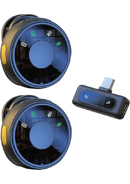 Kablosuz Yaka Mikrofonu Çift Klipsli Type-C Telefon Canlı Yayını Dış Mekan Kaydı Için