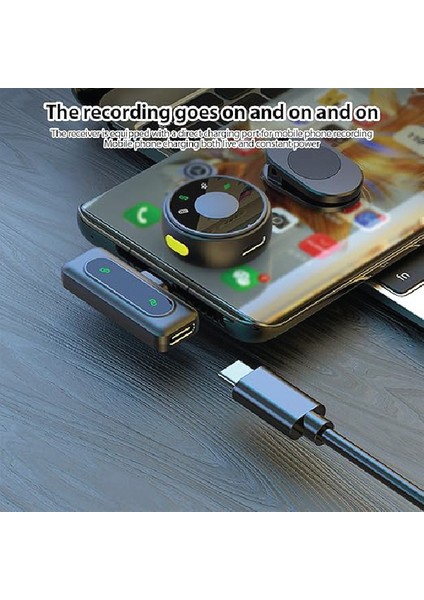 Kablosuz Yaka Mikrofonu Çift Klipsli Type-C Telefon Canlı Yayını Dış Mekan Kaydı Için indirimleri