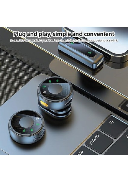 Kablosuz Yaka Mikrofonu Çift Klipsli Type-C Telefon Canlı Yayını Dış Mekan Kaydı Için