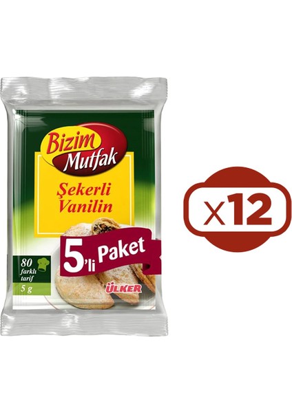 Şekerli Vanilin 5 Li x 12 Adet