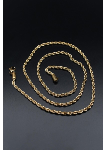 Halat Paslanmaz Çelik Zincir Altın Kaplama 3mm 902107