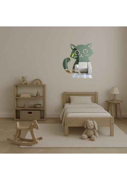 Sevimli Kedi Gülümseme Aynalı Tablosu - ALVN1898-9802 fırsatları