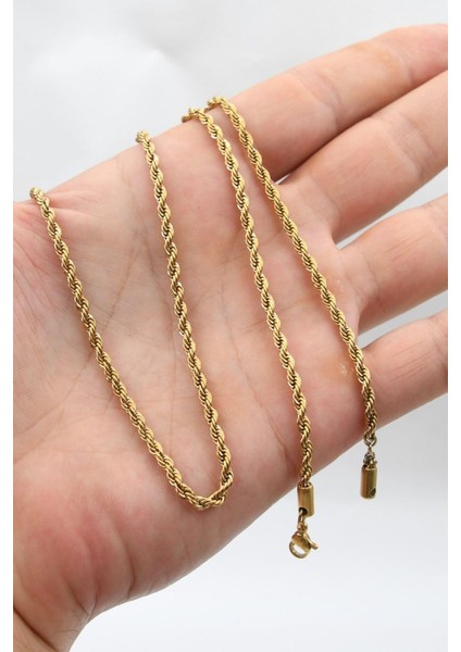 Halat Paslanmaz Çelik Zincir Altın Kaplama 3mm 902107 indirimleri