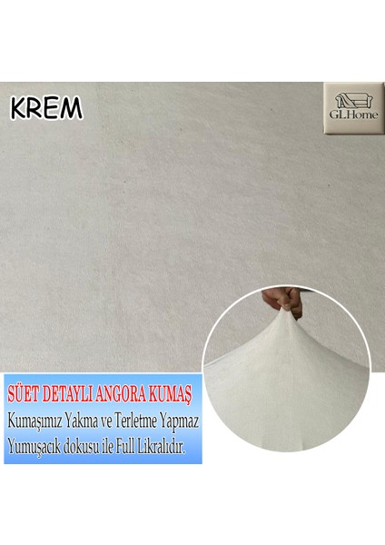 Süet Detaylı Angora Kumaş 3lü Komple Giydirme Kanepe & Çekyat, Bohem, Porto, Vb. Model Koltuk Kilifi fırsatları