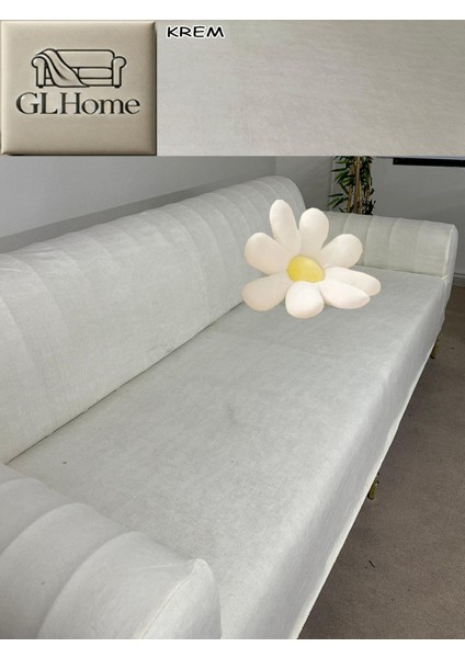 Süet Detaylı Angora Kumaş 3lü Komple Giydirme Kanepe & Çekyat, Bohem, Porto, Vb. Model Koltuk Kilifi