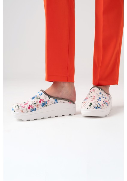 Çiçekli Fit Vivacolor Kadın Sabo Terlik Ortopedik Doktor Hemşire Hastane Terliği modelleri