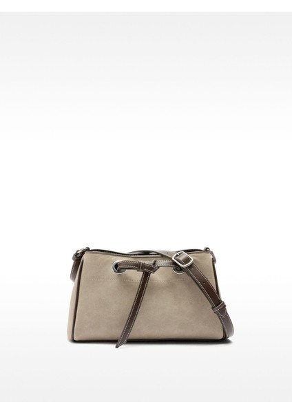 Deri Efektli Çapraz Askılı Çanta