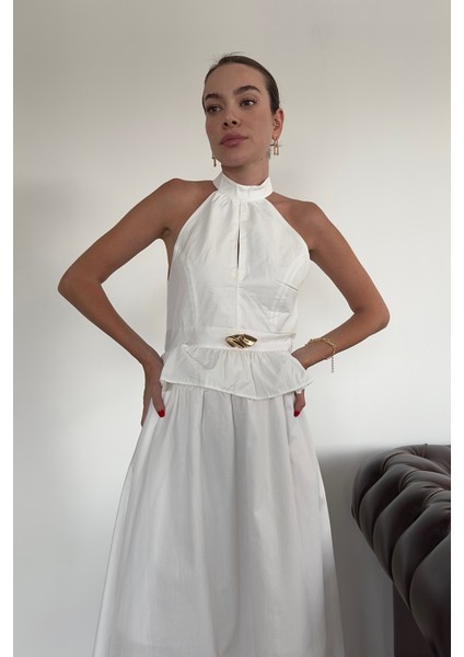 Gold Broşlu Premium Etekli Takım- Beyaz fiyatları