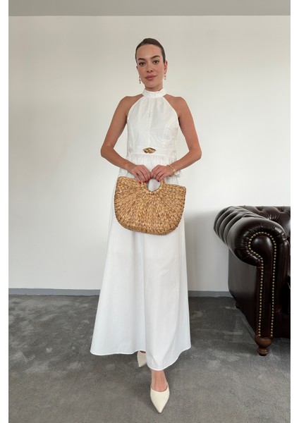 Gold Broşlu Premium Etekli Takım- Beyaz fırsatları