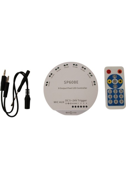 SP608E 8 Kanal Adreslenebilir Rgb Pixel LED Kontrol Cihazı | Bluetooth ve Rf Kumandalı | 5-24V modelleri