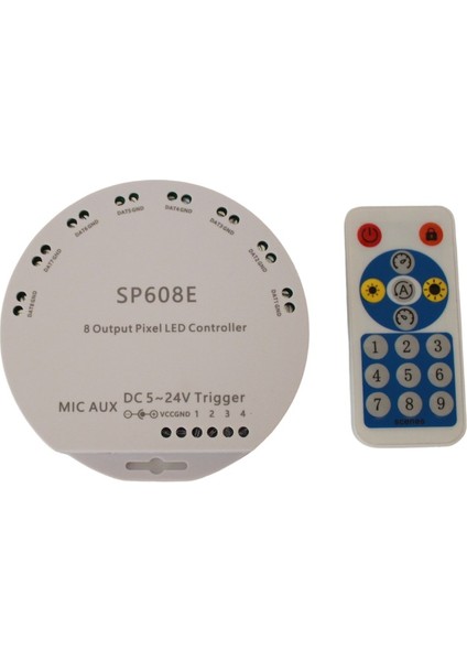 SP608E 8 Kanal Adreslenebilir Rgb Pixel LED Kontrol Cihazı | Bluetooth ve Rf Kumandalı | 5-24V fiyatları