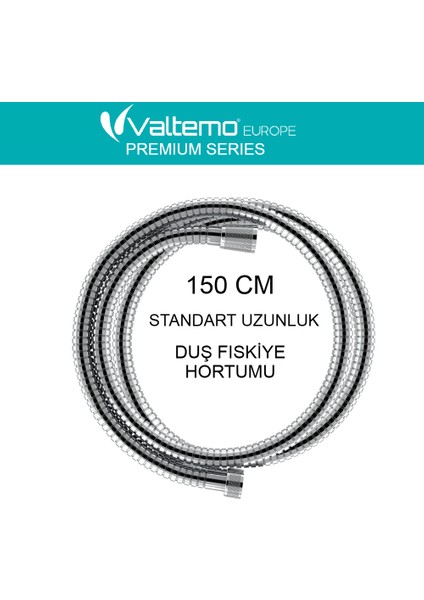 150 Cm Çelik Krom, Sık Örgülü, Çift Kenetli, Ultra Dayanıklı Fıskiye Hortumu Vs-208 modelleri