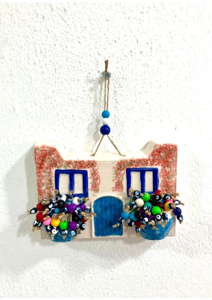 Mavi Begonvil Desenli Seramik Balkon ve Bahçe Duvar Dekoru, Şık ve Doğal Görünüm fiyatları