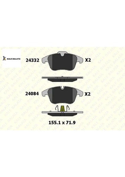 Ön Fren Balatasi 407-508-C5 X7 Kale Balata 4254.A7/ GDB1818/ 4254.24 Peugeot 24332 179 05 Ans Kd1