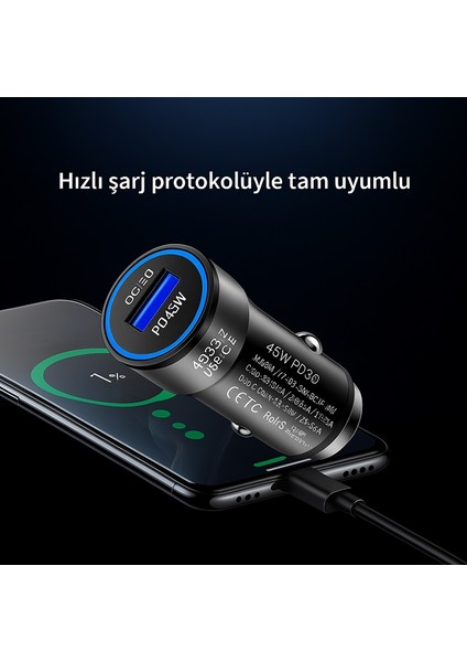 Araç Şarj Seti Araç Şarjı+Kablo 30W