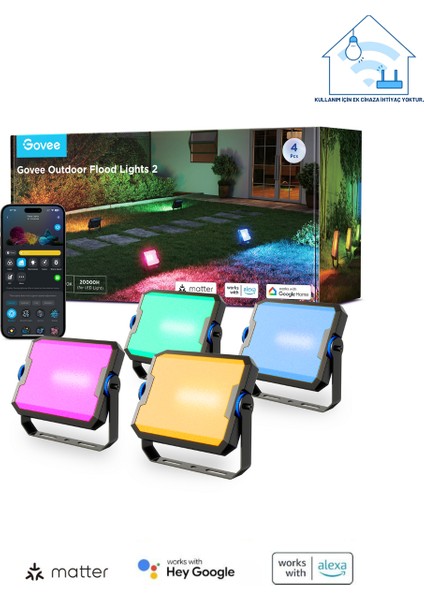 Dış Mekan Projektör Aydınlatma2 - 4'lü Paket H8057C11