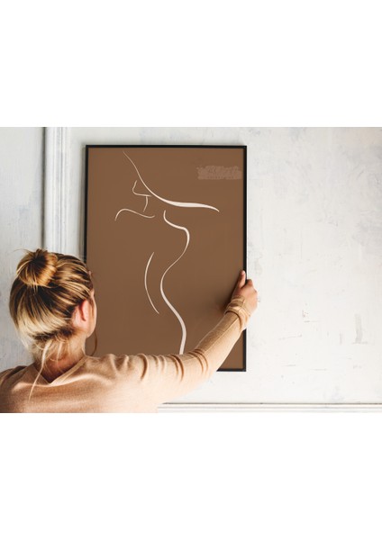 Poster , Line Art , Çerçevesiz Poster , Dijital Baskı , Soyut Kadın Figürü , Çizgi Sanatı
