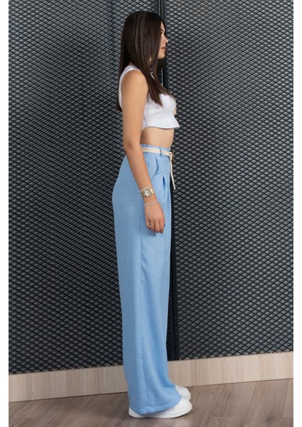 Kemerli ve Pileli Beli Arkadan Lastikli Keten Pantolon 30285 fiyatları