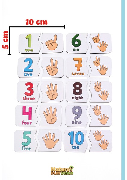 Sayılar Eşleştirme Oyunu Ahşap Iki Parçalı Bebek Puzzle Puzzle Eğitici Oyuncak