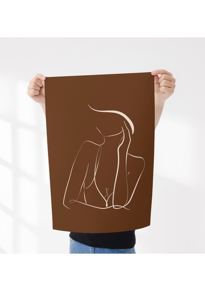 Poster , Line Art , Çerçevesiz Poster , Dijital Baskı , Soyut Kadın Figürü , Çizgi Sanatı , Düşünen Kadın Poster fırsatları