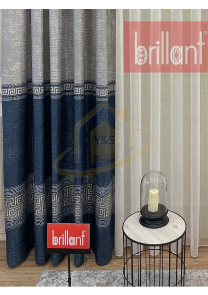 Glaris Betina Keten Zemin Bordür Desen Modern Yüksek Kaliteli Fon Perde 1/3 Sık Pile - Tek Kanat fiyatları