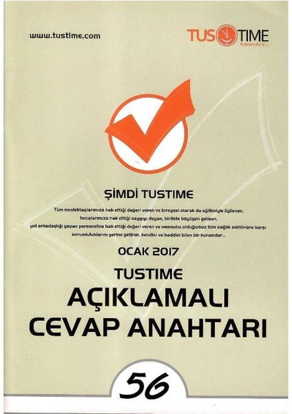 Tus Time 2017 Ocak Deneme Sınavı Temel Bilimler ve Klinik Bilimler Testi Soru ve Açıklamaları Cevap Anahtarlı (56)