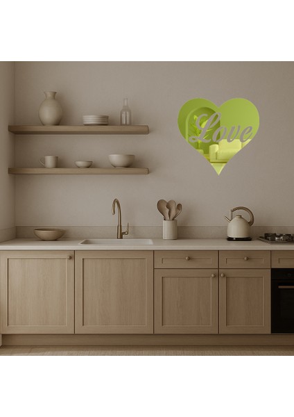 Aşk ve Kalp Desenli Dekoratif Altın Aynalı Tablo - ALVN6785-7243 modelleri