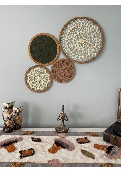 Renkli Dörtlü Bohem Duvar Dekoru, Şık ve Modern Tasarım