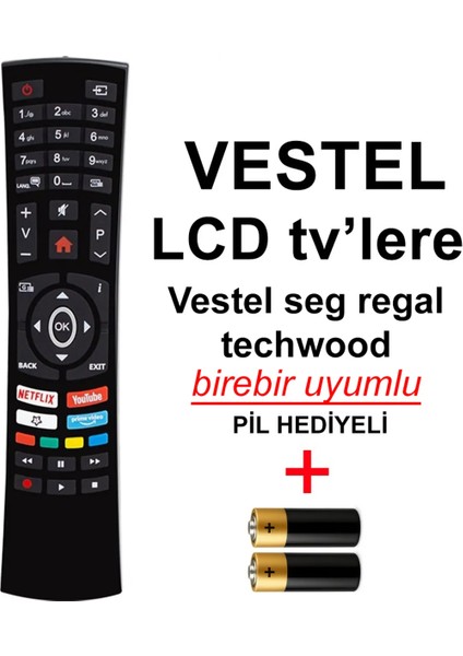 Vestel Lcd Tv Uzaktan Kumanda Seg , Regal , Techwood Markalarına Uyumlu