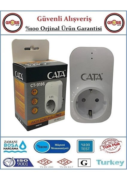 Akım Korumalı Priz - 4000W - 918 Joule - Orjinal Ürün