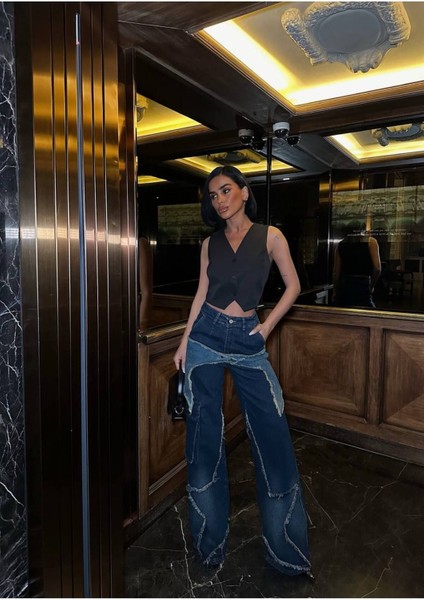 Palazzo Pantolon Yüksek Bel Jean Pantolon Kot Pantolon Tasarım Pantolon Ithal Kumaş indirimleri