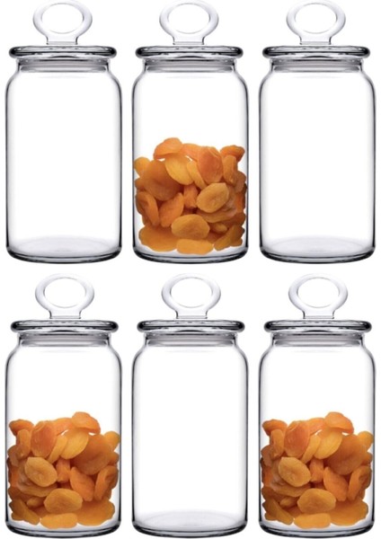 6’lı Büyük Cam Kavanoz Seti, Şeffaf ve Kullanışlı, Mutfak Düzeni Için Ideal