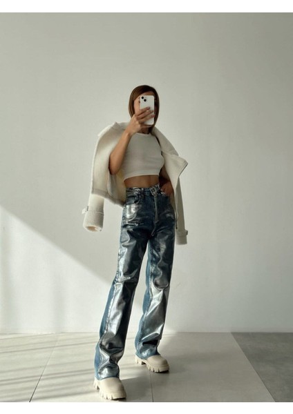 Palazzo Pantolon Yüksek Bel Jean Pantolon Kot Pantolon Tasarım Pantolon Ithal Kumaş fiyatları