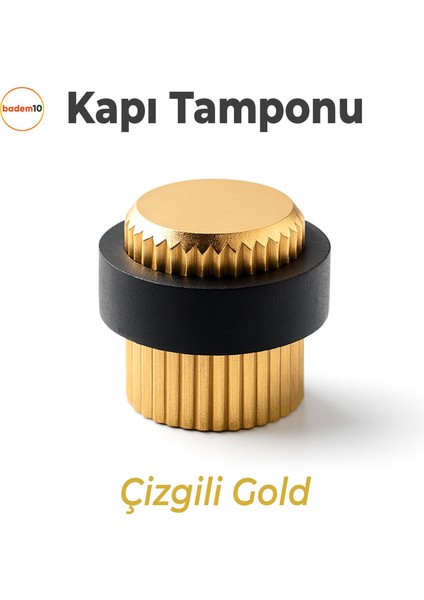 Kapı Stoperi Tamponu Çizgili Gold Altın Vidalı Tutacağı Tutucu Altı Kolu Pencere Stopu Takozu Sürgü