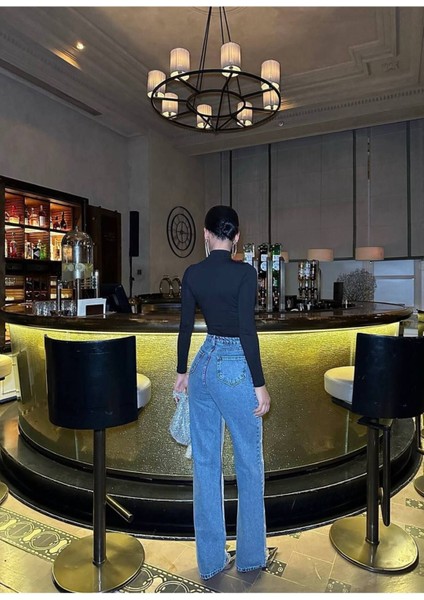 Palazzo Pantolon Yüksek Bel Jean Pantolon Kot Pantolon Tasarım Pantolon Ithal Kumaş fiyatları