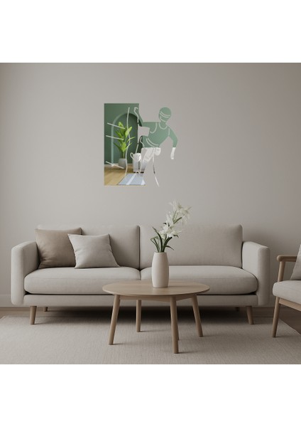 Tırmanan Adam Iç Mekan Dekoratif Aynalı Tablo - ALVN5174-8622